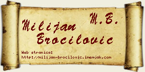 Milijan Broćilović vizit kartica